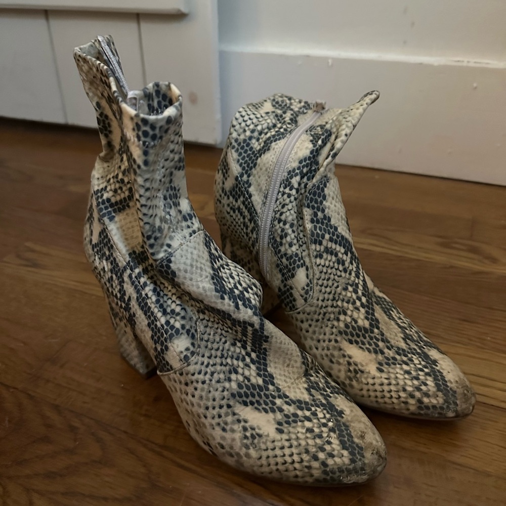 Steve Madden Snake Print Ankle Boots